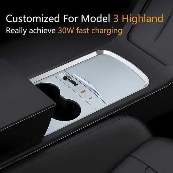 Fast Charger USB Hub Center Console Expansion Compatible with TESLA Model 3 - Picture 2 of 4